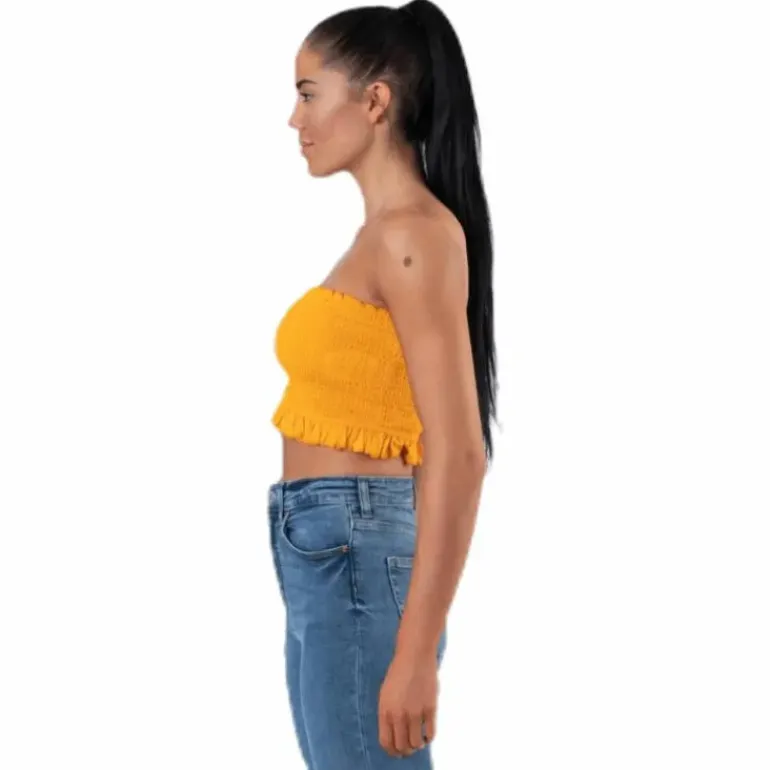 Sunny Bandeau Smock Top Yellow