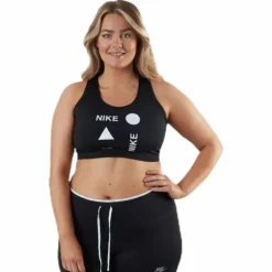 Swoosh Icon Clash Bra Plus White/Black