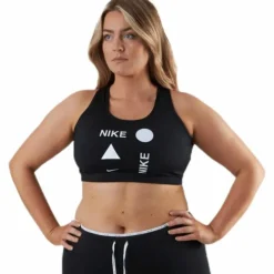 Swoosh Icon Clash Bra Plus White/Black