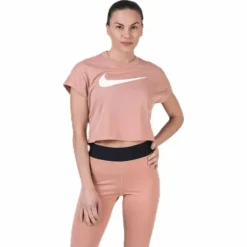 Swoosh SS Crop Top Red