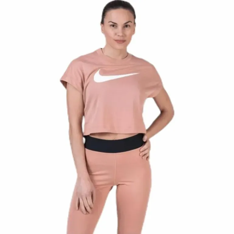 Swoosh SS Crop Top Red