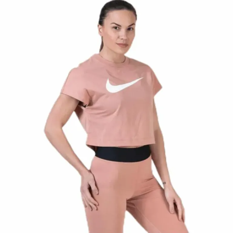 Swoosh SS Crop Top Red