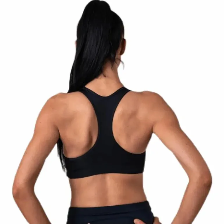 Swoosh Women's Medium-Support 1-Piece Pad Sports Bra BLACK/WHITE
