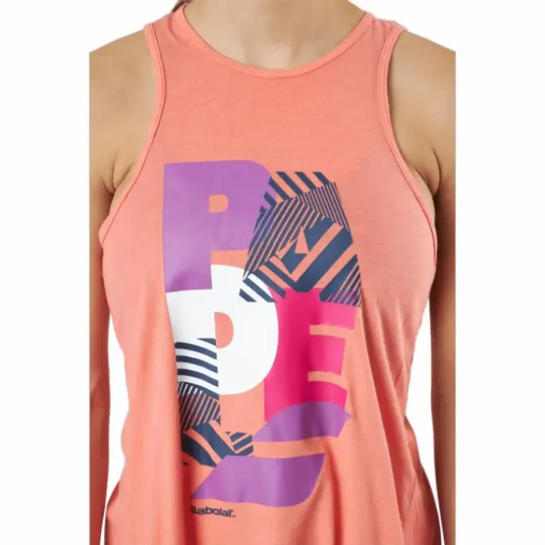 Tank Padel Cotton Women Coral