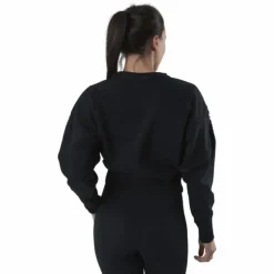 Therma Cropped Fleece LS Crew Black
