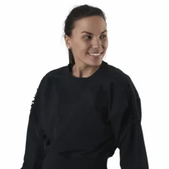 Therma Cropped Fleece LS Crew Black