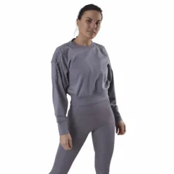 Therma Cropped Fleece LS Crew Purple