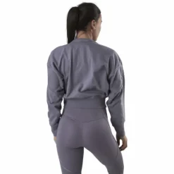 Therma Cropped Fleece LS Crew Purple