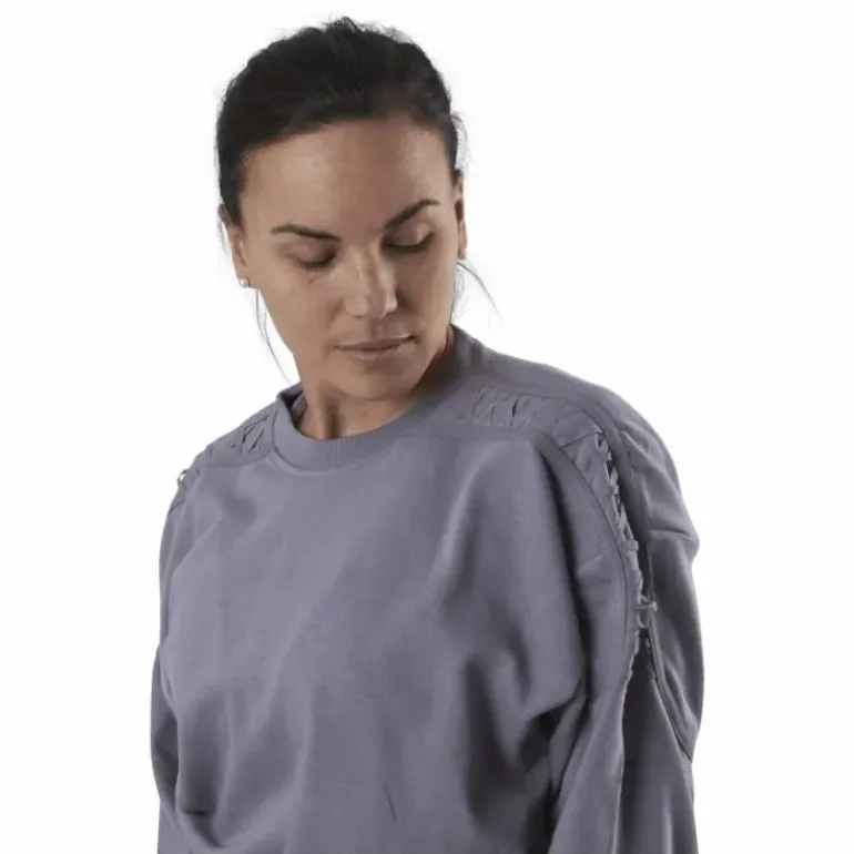 Therma Cropped Fleece LS Crew Purple
