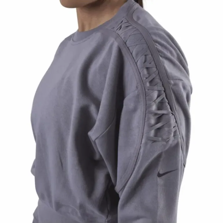 Therma Cropped Fleece LS Crew Purple