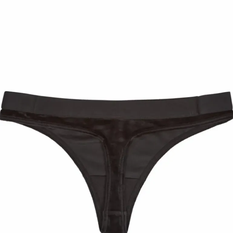 Thong Velour Black