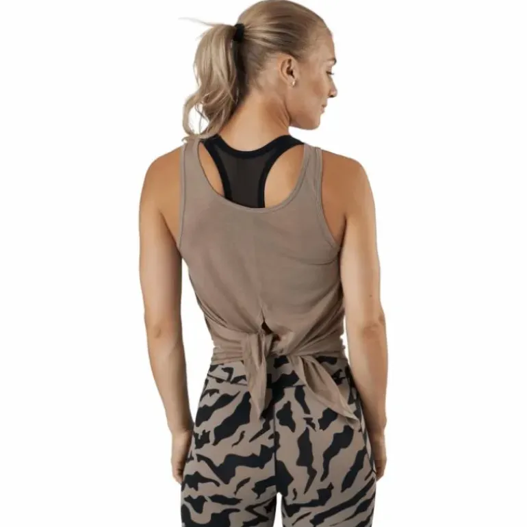 Tie Back Tank Taupe Grey