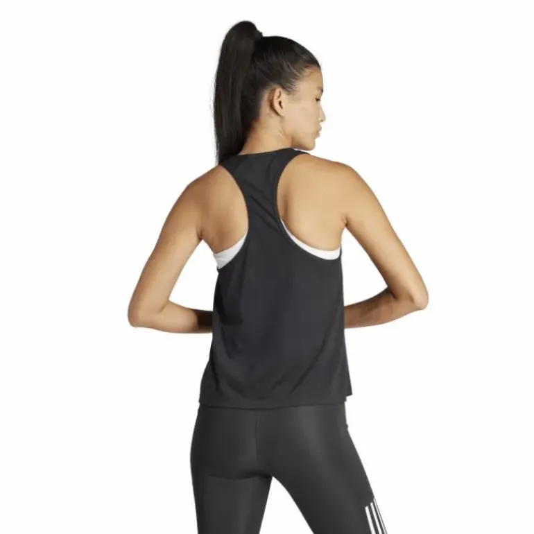 Train Essentials Minimal Branding Racerback Tank Top Black