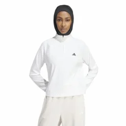 Train Essentials Minimal Branding 1/4-Zip Cover Up White