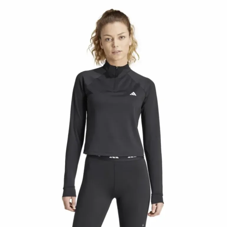 Train Essentials Minimal Branding 1/4-Zip Cover Up Black