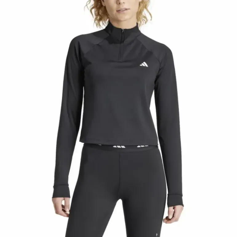 Train Essentials Minimal Branding 1/4-Zip Cover Up Black