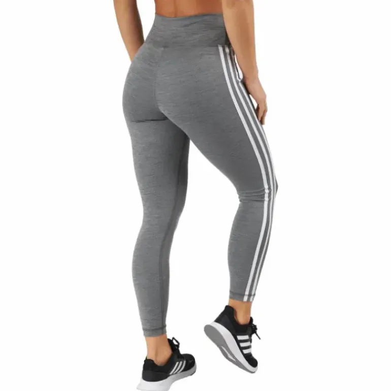 Train Essentials 3-Stripes High-Waisted 7/8 Leggings Dark Grey Heather