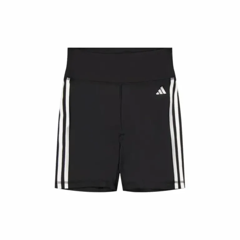 Training Essentials 3-Stripes High-Waisted Short Leggings Black
