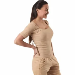 T-shirt Ribbed Beige
