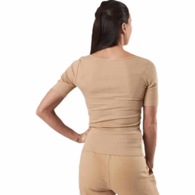 T-shirt Ribbed Beige