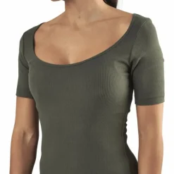 T-shirt Ribbed Green