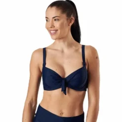 Twisted Solid Unique Wire Bra Blue