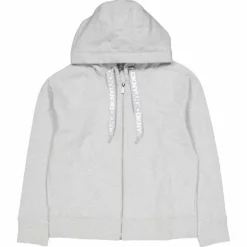 Two Tone Logo Drawcord Zip Hoo Pearl Grey Heather