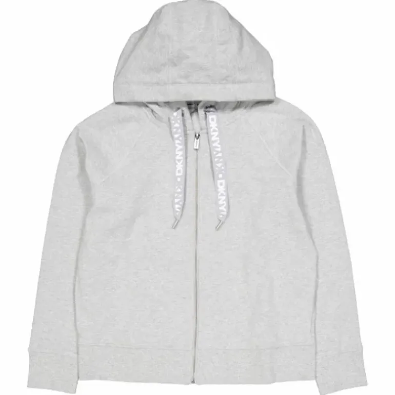 Two Tone Logo Drawcord Zip Hoo Pearl Grey Heather