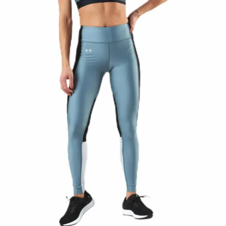 UA HG Armour Perforation Inset Leggings Turquoise
