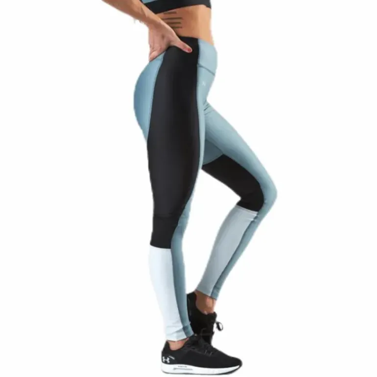 UA HG Armour Perforation Inset Leggings Turquoise