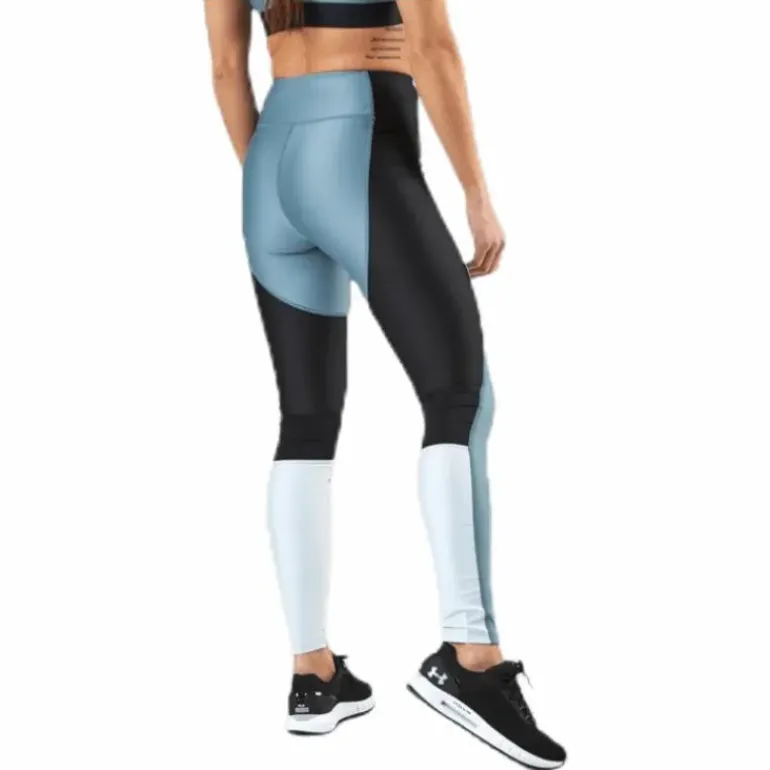 UA HG Armour Perforation Inset Leggings Turquoise
