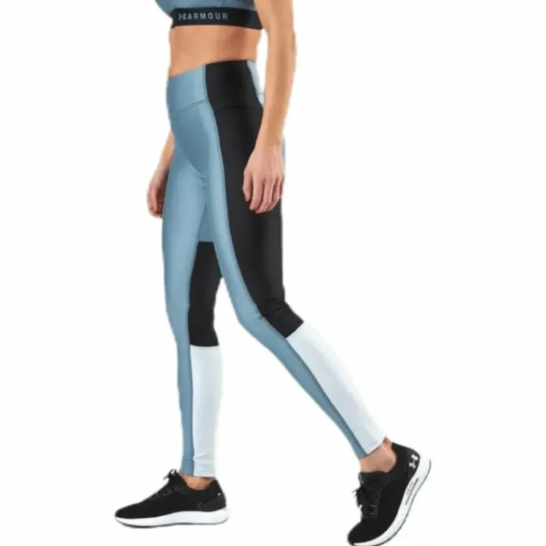 UA HG Armour Perforation Inset Leggings Turquoise