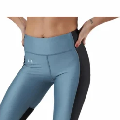 UA HG Armour Perforation Inset Leggings Turquoise