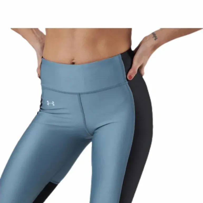 UA HG Armour Perforation Inset Leggings Turquoise