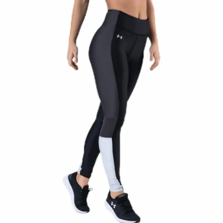 UA HG Armour Perforation Inset Leggings Black
