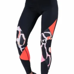 UA Rush Print Color Block Leggings Black