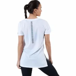 URBAN V Neck Hi Low Tee White