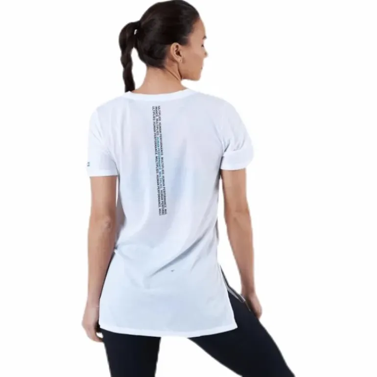 URBAN V Neck Hi Low Tee White