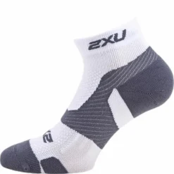 Vectr LightCush 1/4 Crew Sock White/Grey