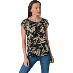 Vic Ss Aop Top Wvn Black