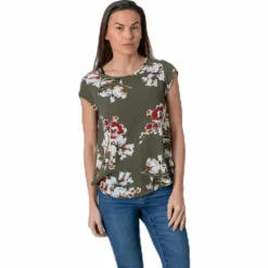 Vic Ss Aop Top Wvn Black