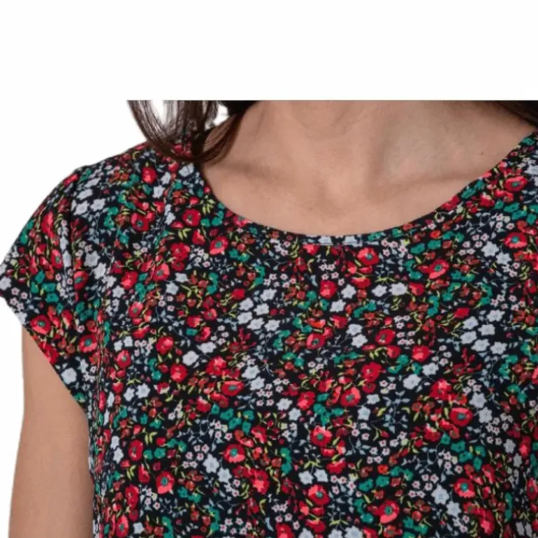Vic Ss Aop Top Wvn Black
