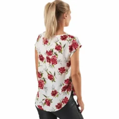 Vic Ss Aop Top Wvn Pink