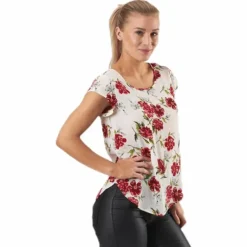 Vic Ss Aop Top Wvn Pink