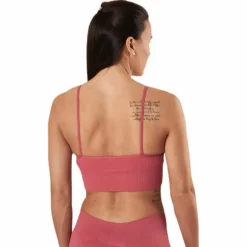 Vicky Rib Seamless V-neck Top Pink