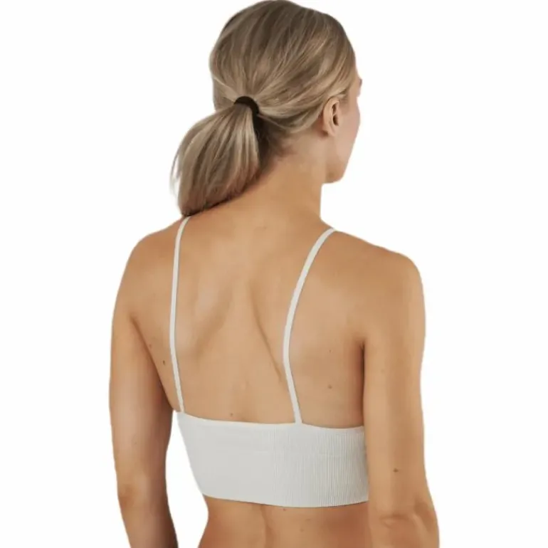 Vicky Rib Seamless V-neck Top Grey