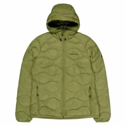 W Helium Down Hood Jacket Snap Green