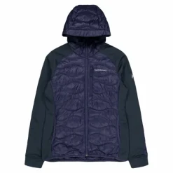 W Helium Down Hybrid Hood Blue Shadow