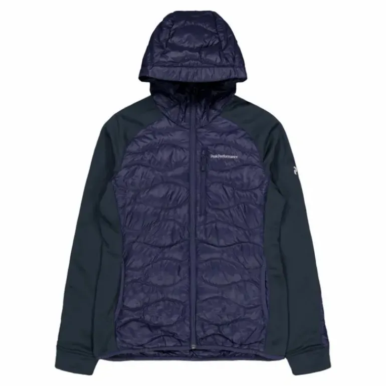 W Helium Down Hybrid Hood Blue Shadow