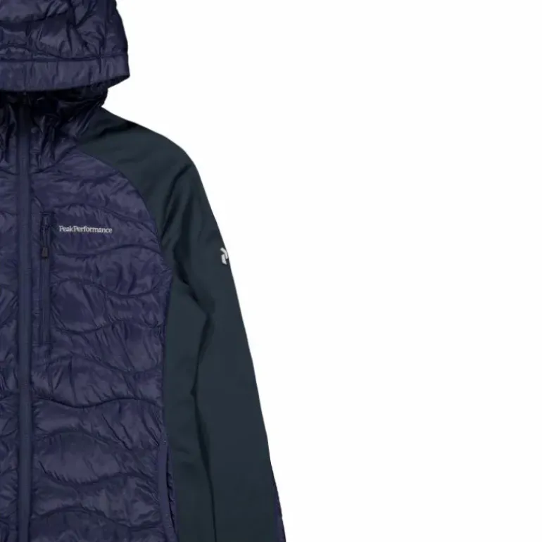 W Helium Down Hybrid Hood Blue Shadow